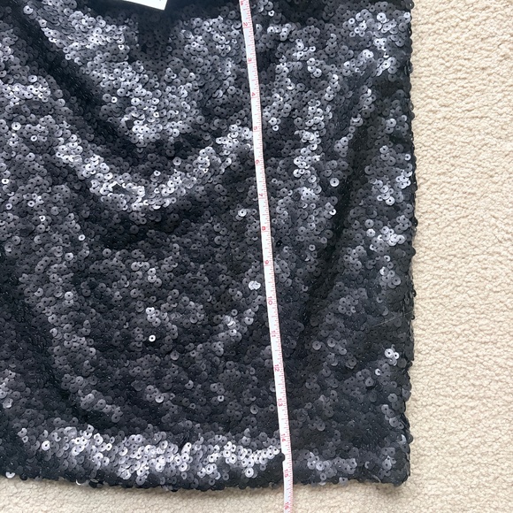 H&M black A-line sequined mini skirt black NWT size S - Picture 5 of 7